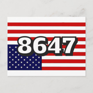 Postal Gran número bandera americana