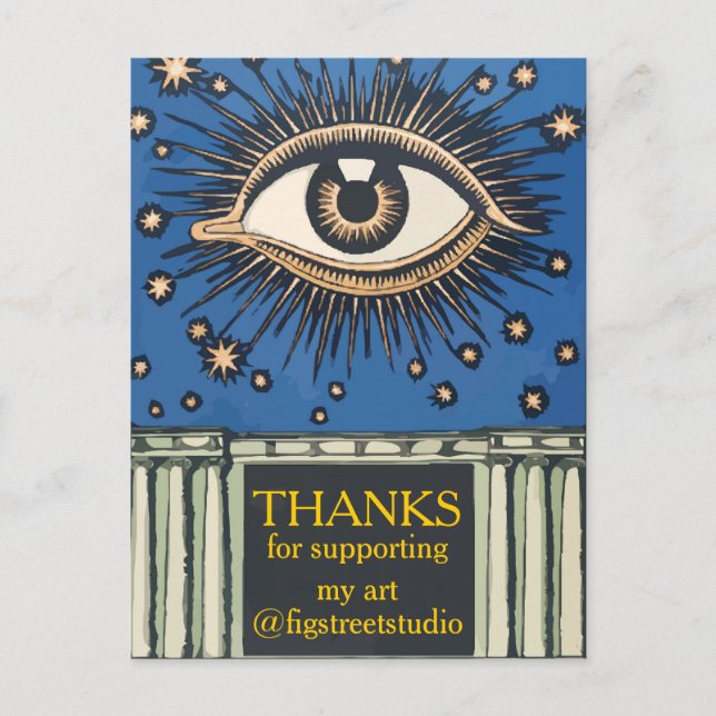 Postal Gran ojo gracias, editar texto (Anverso)