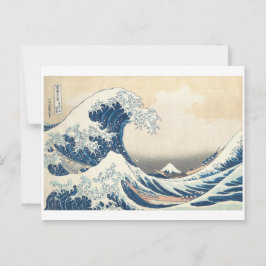Postal Gran Ola frente a Kanagawa de Hokusai circa 1831