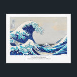 Postal Gran ola - Katsushika Hokusai - Arte japonés  <br><div class="desc">Kanazawa Oki Nami Ura (La Gran Ola) de Katsushika Hokusai. Postal de arte japonés vintage. Con borde blanco y título de la ilustración de texto y nombre del artista. Esta imagen digital de la obra de arte ha sido cuidadosamente mejorada para iluminar, mejorar los colores y reducir los efectos del...</div>