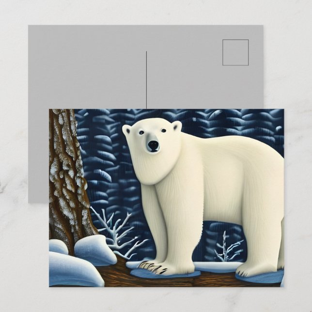 Postal Gran Oso Blanco Del Norte (Anverso / Reverso)