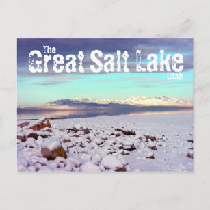 Postal Gran Paisaje de Invierno del Lago de Sal Utah