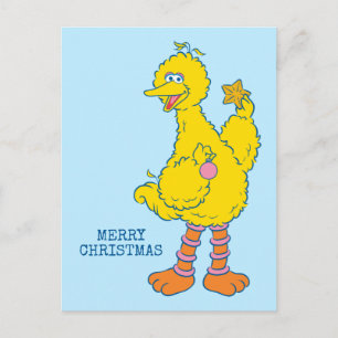 Postal Gran Pájaro sosteniendo adornos de Navidad