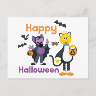 Postal Gran Pájaro y el Conde   Feliz Halloween