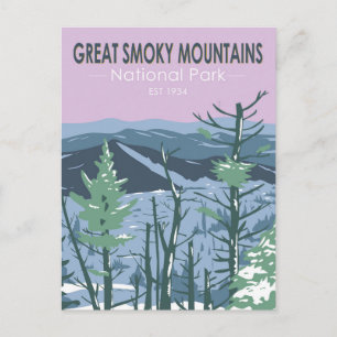 Postal Gran Parque Nacional de Montañas Smoky Retro