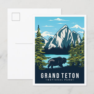 Postal Gran Parque Nacional de Teton Wyoming Estados Unid