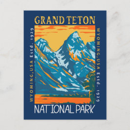 Postal Gran Parque Nacional del Tetón Wyoming Retro Moles