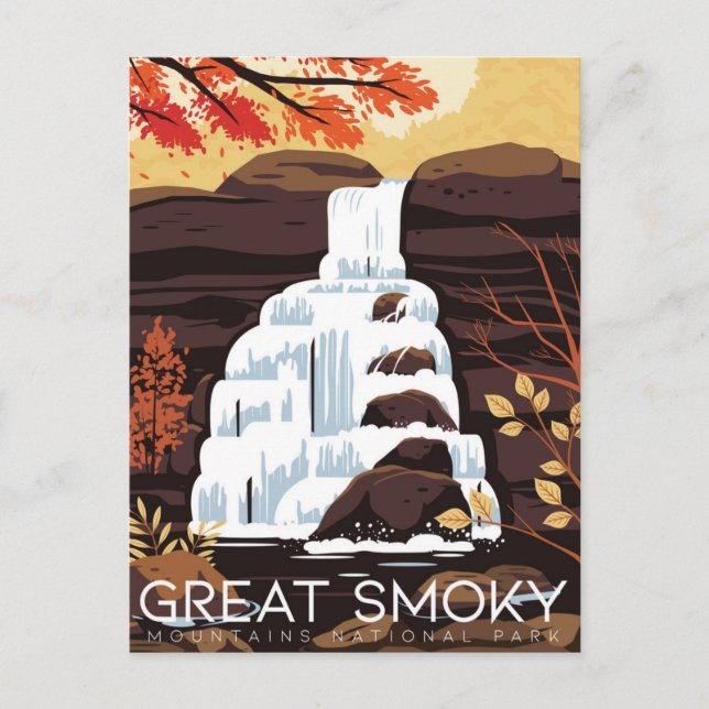 Postal Gran Parque nacional Montañas Smoky Vintage (Anverso)