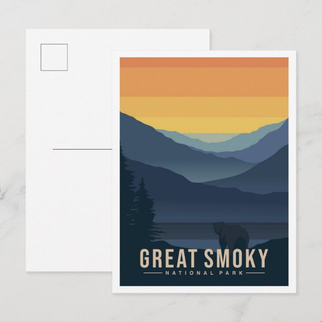 Postal Gran Parque Nacional Smoky Viaje Estados Unidos (Anverso / Reverso)