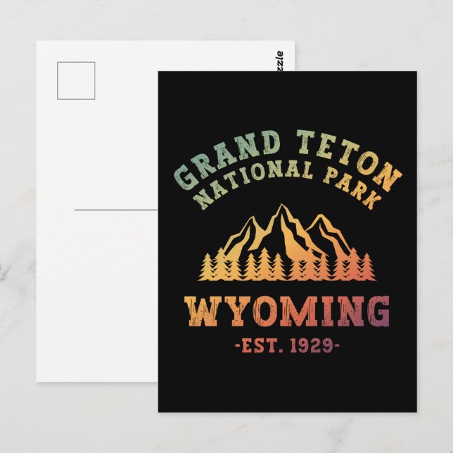 Postal Gran Parque Nacional Teton Gradiente Wyoming USA (Anverso / Reverso)