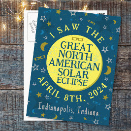 Postal Gran Personalizado del Eclipse Solar Norteamerican