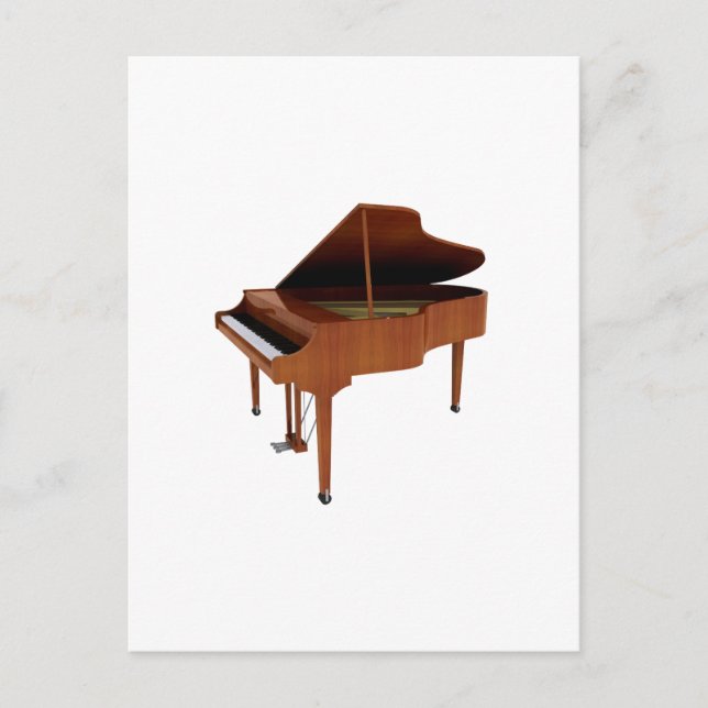 Postal Gran Piano: Acabado de madera: Modelo 3D: (Anverso)
