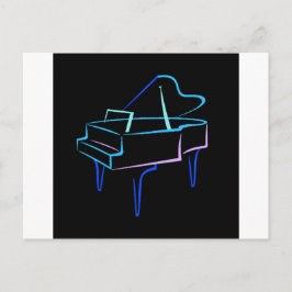 Postal Gran piano azul abstracto