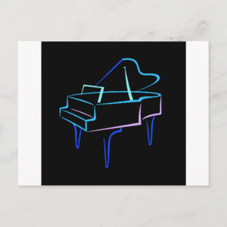 Postal Gran piano azul abstracto