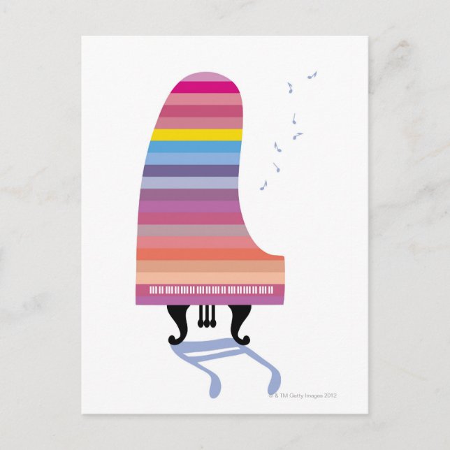 Postal Gran piano colorido (Anverso)