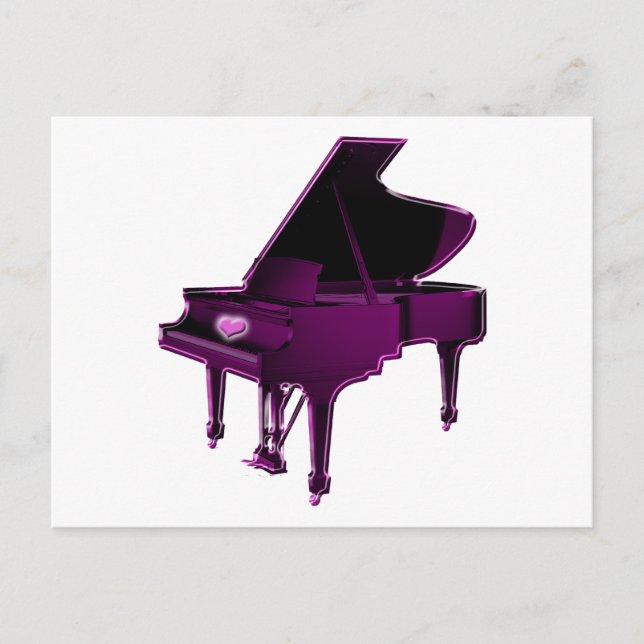 Postal Gran Piano Con Corazón (Anverso)