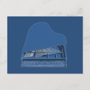 Postal Gran Piano: Pintura de huella azul: