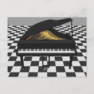 Postal Gran Piano y Suelo de Azulejos: Modelo 3D: