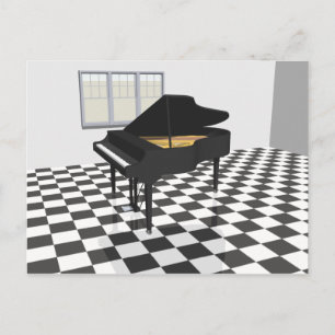 Postal Gran Piano y Suelo de Azulejos: Modelo 3D: