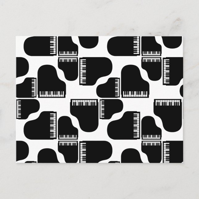 Postal Gran Pianos Música Piano PERSONALIZADO de Arte (Anverso)