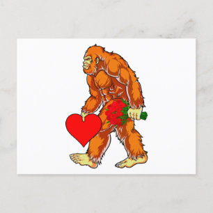 Postal Gran pie Sasquatch Funny Día de San Valentín Love