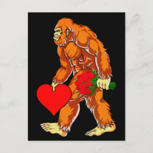 Postal Gran pie Sasquatch Funny Día de San Valentín Love