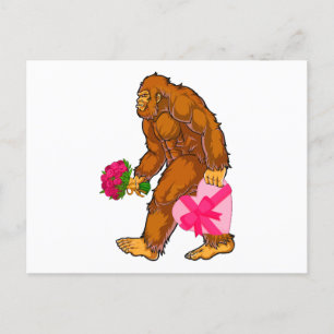 Postal Gran pie Sasquatch Funny Día de San Valentín Love