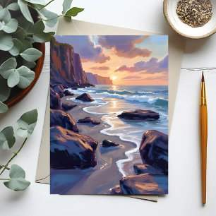 Postal Gran pintura de la costa de Sur, California