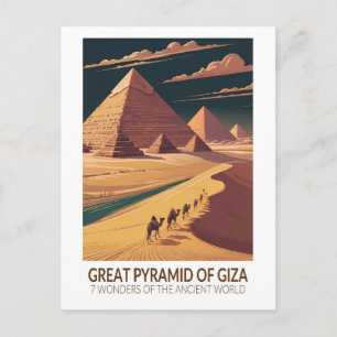 Postal Gran Pirámide de Giza Siete Maravillas del Mundo