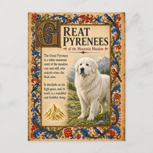 Postal Gran Pirineo, Arte de Bestiario Medieval