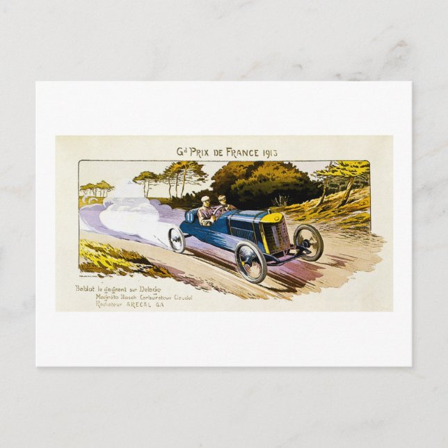 Postal Gran Premio de Francia de 1913 (Anverso)