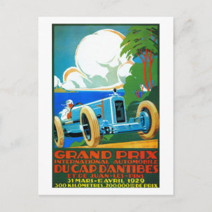 Postal Gran Premio de Francia de Carreras de los años 20