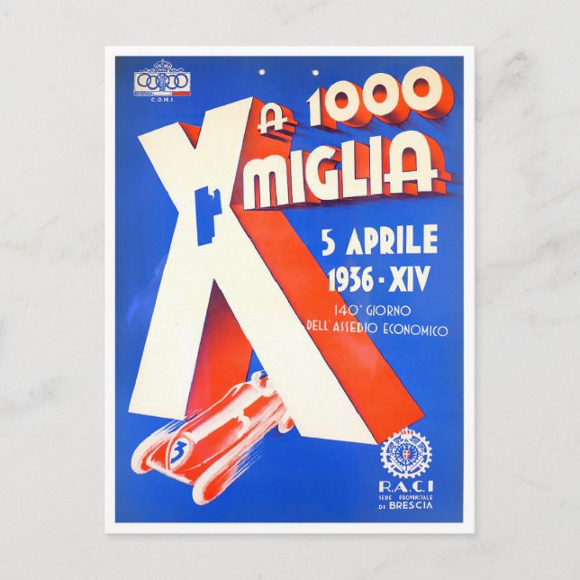 Postal Gran Premio de Italia de 1956 (Anverso)