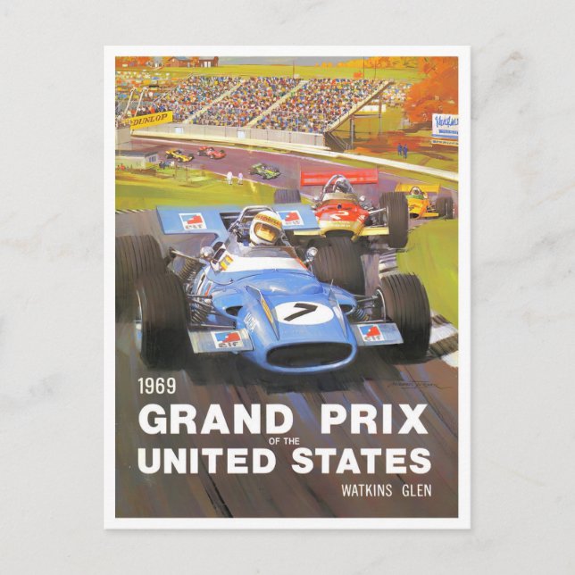 Postal Gran Premio Watkins Glen 1969 (Anverso)
