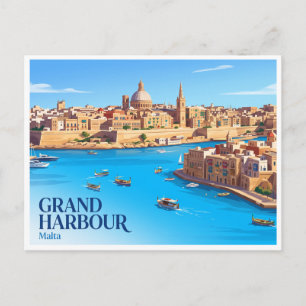 Postal Gran Puerto La Valletta Malta