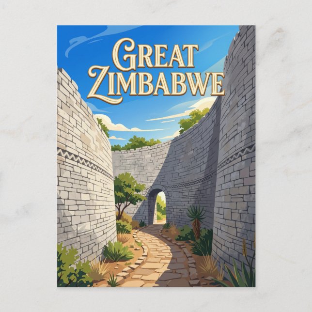 Postal Gran recinto de Zimbabwe (Anverso)