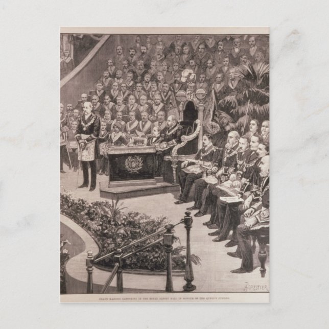 Postal Gran reunión masónica en el Alberto Real (Anverso)