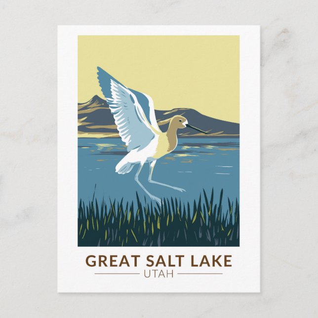 Postal Gran Salada Lago Americano Advocate Viaje Arte Vin (Anverso)