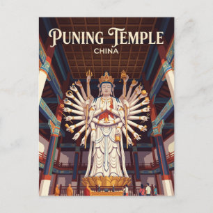Postal Gran Salón Mahavira del Templo Puning China