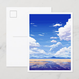 Postal Gran Salt Lake Utah Travel Vintage ilustracion