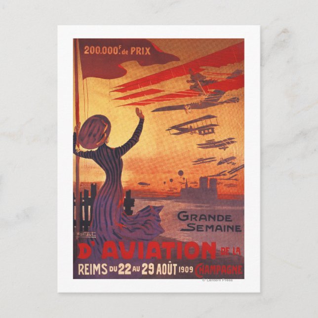 Postal Gran Semana de la Aviación - Poster de mujeres ond (Anverso)