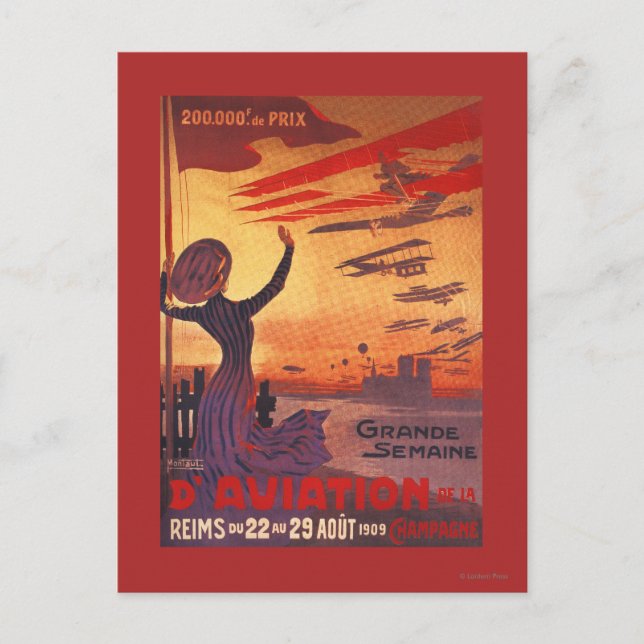Postal Gran Semana de la Aviación - Poster de mujeres ond (Anverso)