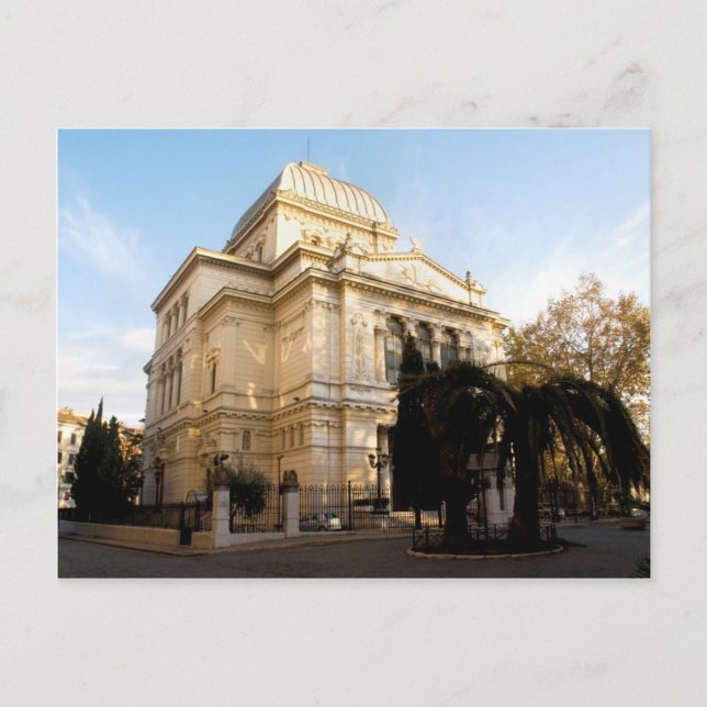 Postal Gran Sinagoga de Roma (Anverso)