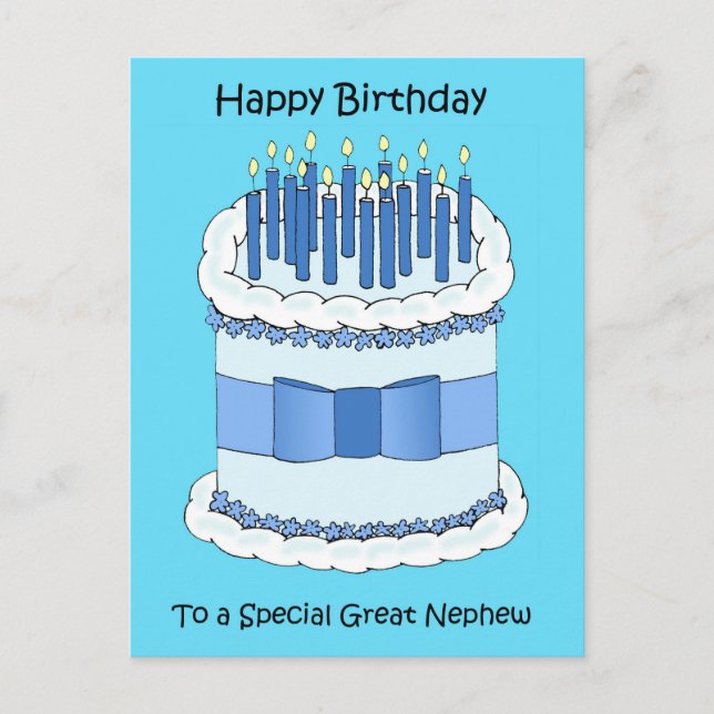 Postal Gran sobrino feliz cumpleaños (Anverso)