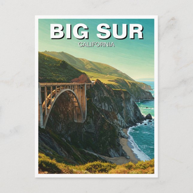 Postal Gran Sur California Puente Bixby Viaje (Anverso)