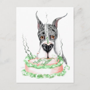 Postal Gran tarta de cumpleaños Dane Merle