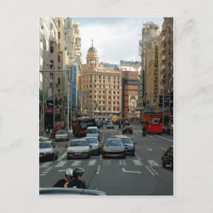 Postal Gran Vía de Madrid, España