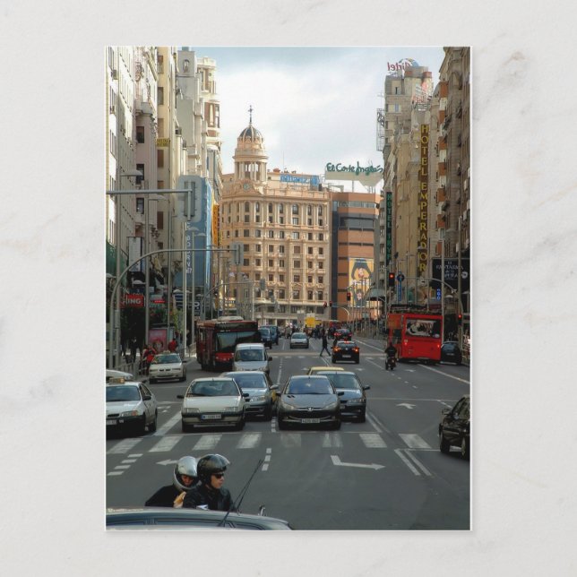 Postal Gran Vía de Madrid, España (Anverso)