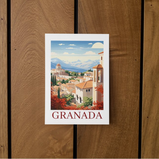 Postal Granada Alhambra España Viajes Antiguos (Vintage Granada Alhambra Spain Travel Postcard)