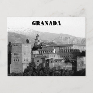 Postal granada alhambra gris